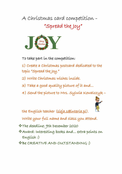 A Christmas card competition - ”Spread the Joy”